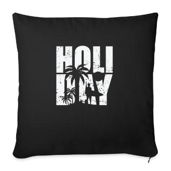 Holiday Holidays Leisure Holidays Travel - Sofa pillowcase 17,3'' x 17,3'' (45 x 45 cm) - black - Front