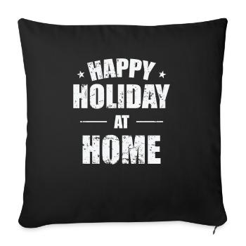 Joyeuses vacances à la maison Vacances Loisirs - Housse de coussin décorative 45 x 45 cm - noir - Devant
