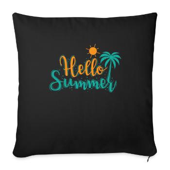 Bonjour Vacances d’été Vacances Loisirs Voyage - Housse de coussin décorative 45 x 45 cm - noir - Devant