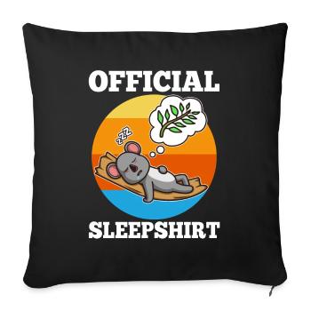Official Sleeping Shirt Koala - Sofa pillowcase 17,3'' x 17,3'' (45 x 45 cm) - black - Front