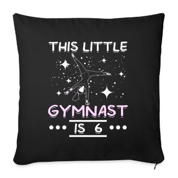 Cette petite gymnaste a 6 ans - Housse de coussin décorative 45 x 45 cm - noir - Devant