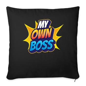 My Own Boss Self-Employed Freelancer - Sofa pillowcase 17,3'' x 17,3'' (45 x 45 cm) - black - Front