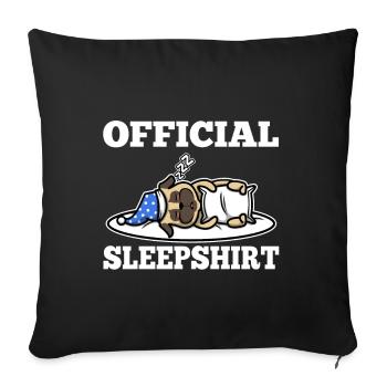 Official sleepshirt Pug - Sofa pillowcase 17,3'' x 17,3'' (45 x 45 cm) - black - Front