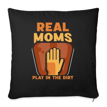 Les vraies mères jouent dans la terre Mère Jardin Maman - Housse de coussin décorative 45 x 45 cm - noir - Devant