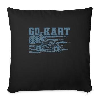 Go Kart Kart Track Race Track Sport - Housse de coussin décorative 45 x 45 cm - noir - Devant
