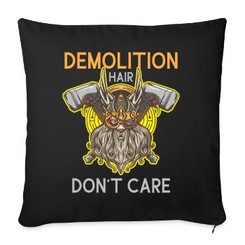 Demolition Hair Dont Care Wikinger mit Helm, Bart - Sofakissenbezug 45 x 45 cm - Schwarz - Vorne