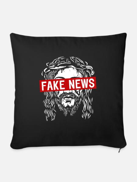 Fake News Anti-Christ Atheist Antichrist - Sofakissenbezug 45 x 45 cm - Schwarz