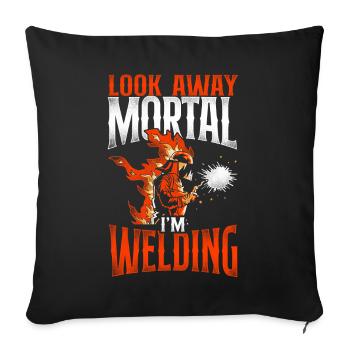 Welder Welding Vintage Look Away - Sofakissenbezug 45 x 45 cm - Schwarz - Vorne