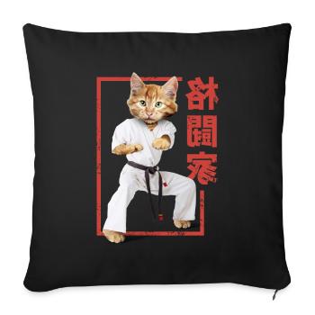 Martial Arts Martial Arts Karate Judo Cat - Sofa pillowcase 17,3'' x 17,3'' (45 x 45 cm) - black - Front