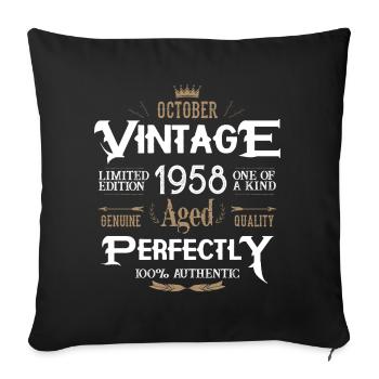 Octobre 1958 naissance Légendes Anniversaire - Housse de coussin décorative 45 x 45 cm - noir - Devant