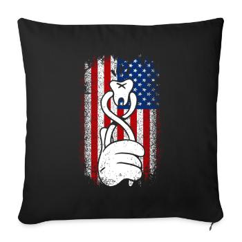 Usa American Flag Dentist 4 juillet - Housse de coussin décorative 45 x 45 cm - noir - Devant