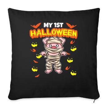 My First Halloween Scary Hallow's Eve Birthday - Sofa pillowcase 17,3'' x 17,3'' (45 x 45 cm) - black - Front