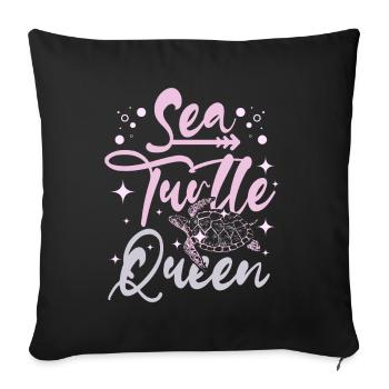 Reine des tortues de mer - Housse de coussin décorative 45 x 45 cm - noir - Devant