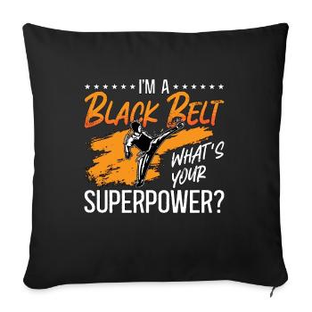 Taekwondo Je suis un sport de combat de combattant ceinture noire - Housse de coussin décorative 45 x 45 cm - noir - Devant