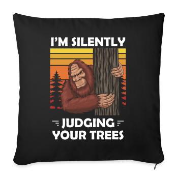 Funny Arborist Logger Bigfoot Cartoon - Sofa pillowcase 17,3'' x 17,3'' (45 x 45 cm) - black - Front