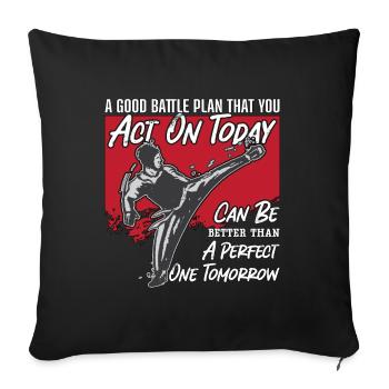 TaekwondoA Good Battle Fighter Fight Sport Karate - Sofa pillowcase 17,3'' x 17,3'' (45 x 45 cm) - black - Front