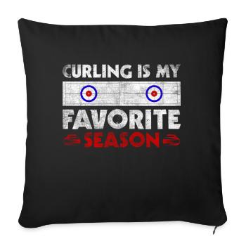 Le curling est toujours une bonne idée Retro Curling Motif - Housse de coussin décorative 45 x 45 cm - noir - Devant