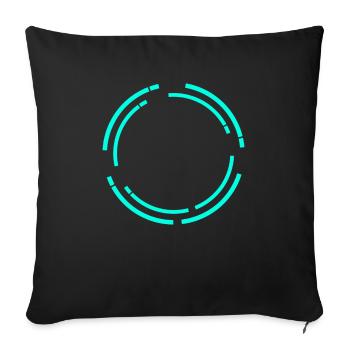 Türkis Kreisförmiger Rahmen für Nerds - Sofakissenbezug 45 x 45 cm - Schwarz - Vorne
