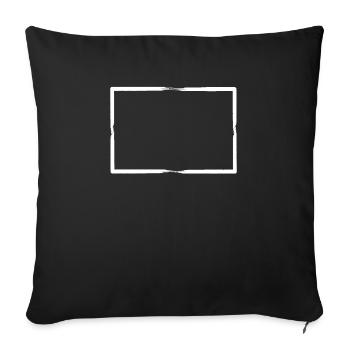 White brush strokes Rectangular frame - Sofa pillowcase 17,3'' x 17,3'' (45 x 45 cm) - black - Front