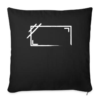 Verwitterter Rechteckiger Rahmen Striche - Sofakissenbezug 45 x 45 cm - Schwarz - Vorne