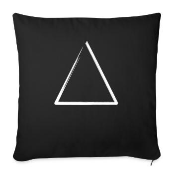 White Weathered Triangle Frame - Sofa pillowcase 17,3'' x 17,3'' (45 x 45 cm) - black - Front