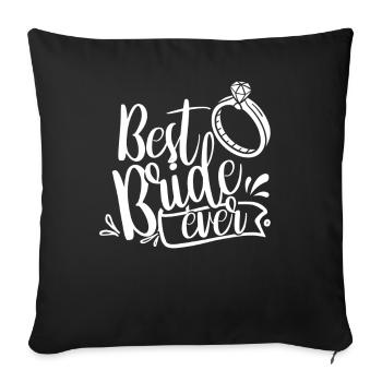 Meilleure mariée jamais mariée mariée se marier - Housse de coussin décorative 45 x 45 cm - noir - Devant