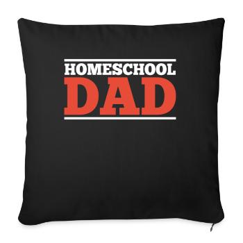 Homeschool Papa Father Father's Day Homeschooling - Sofa pillowcase 17,3'' x 17,3'' (45 x 45 cm) - black - Front