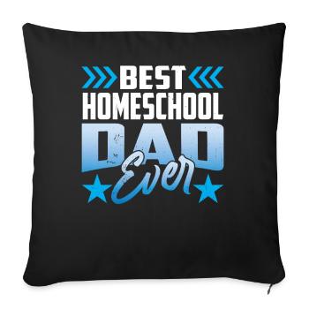 Best Homeschool Papa Ever Homeschooling - Sofa pillowcase 17,3'' x 17,3'' (45 x 45 cm) - black - Front