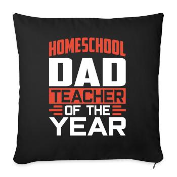 Homeschool Papa Teacher of the Year Homeschooling - Sofa pillowcase 17,3'' x 17,3'' (45 x 45 cm) - black - Front