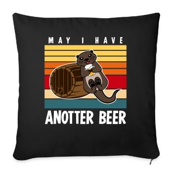 Otter Seeotter Bier Bierfass Otters - Sofakissenbezug 45 x 45 cm - Schwarz - Vorne