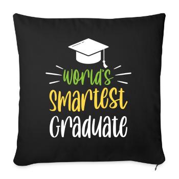Le diplômé le plus intelligent du monde - Housse de coussin décorative 45 x 45 cm - noir - Devant
