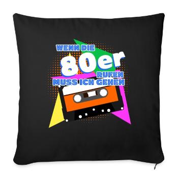 80s Disco 1980 80er Jahre - Sofakissenbezug 45 x 45 cm - Schwarz - Vorne