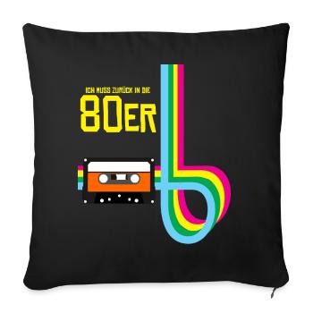 80s Disco 80s Party 1980 - Sofa pillowcase 17,3'' x 17,3'' (45 x 45 cm) - black - Front