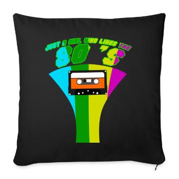 80s Party Girl 80s Disco - Sofa pillowcase 17,3'' x 17,3'' (45 x 45 cm) - black - Front