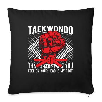 Taekwondo Ce combattant de douleur pointu Combat Karaté - Housse de coussin décorative 45 x 45 cm - noir - Devant