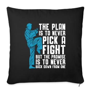Taekwondo Le plan est Fighter Fight Sport Fighters - Housse de coussin décorative 45 x 45 cm - noir - Devant