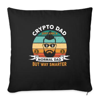Crypto Dad Just Like A Normal Dad But Way Smarter - Sofakissenbezug 45 x 45 cm - Schwarz - Vorne