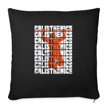 Calisthenics Pull-Up Bar Fitness Workout - Sofa pillowcase 17,3'' x 17,3'' (45 x 45 cm) - black - Front