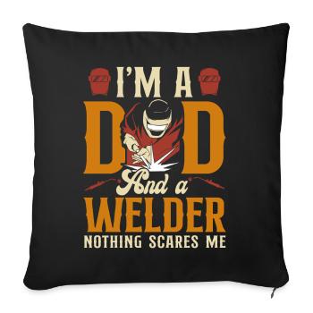 Welder Welding Dad Father Vintage - Sofa pillowcase 17,3'' x 17,3'' (45 x 45 cm) - black - Front