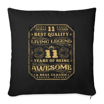 11 Birthday 11 years Man 11 years legend 11 - Sofa pillowcase 17,3'' x 17,3'' (45 x 45 cm) - black - Front