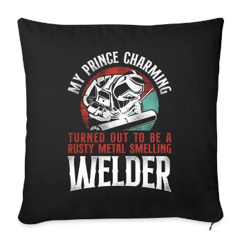 Welder Welding Girlfriend Vintage - Sofakissenbezug 45 x 45 cm - Schwarz - Vorne