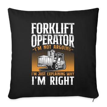 Certified Forklift Truck Operator - Sofa pillowcase 17,3'' x 17,3'' (45 x 45 cm) - black - Front