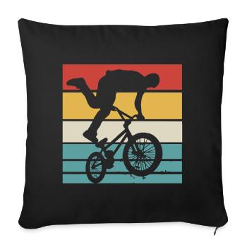 Bmx Rider Vintage Retro Hobby Sport Bicycle Shirt - Housse de coussin décorative 45 x 45 cm - noir - Devant
