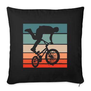 Bmx Rider Vintage Retro Hobby Sport Bicycle Shirt - Housse de coussin décorative 45 x 45 cm - noir - Devant
