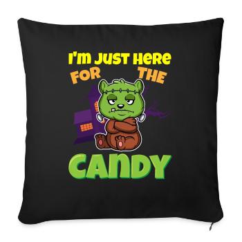 I'm Just Here For The Candy Scary Halloween Beast - Sofakissenbezug 45 x 45 cm - Schwarz - Vorne