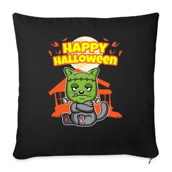 Happy Halloween Scary Funny Hallow's Eve Costume - Sofa pillowcase 17,3'' x 17,3'' (45 x 45 cm) - black - Front