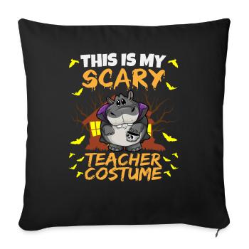 C’est mon effrayant professeur Costume School Halloween - Housse de coussin décorative 45 x 45 cm - noir - Devant