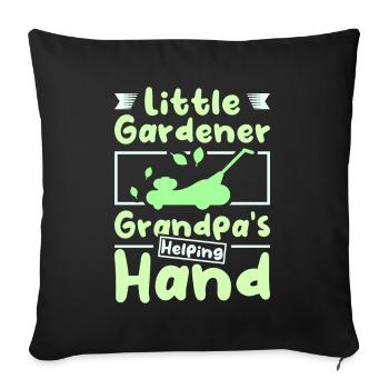 Petit potager grand-père - Housse de coussin décorative 45 x 45 cm - noir - Devant