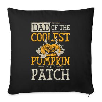 Papa de la citrouille la plus cool du patch Halloween - Housse de coussin décorative 45 x 45 cm - noir - Devant