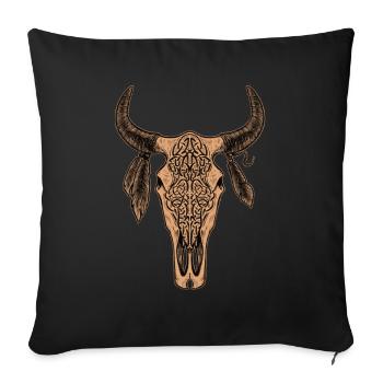 Crâne de taureau - Housse de coussin décorative 45 x 45 cm - noir - Devant